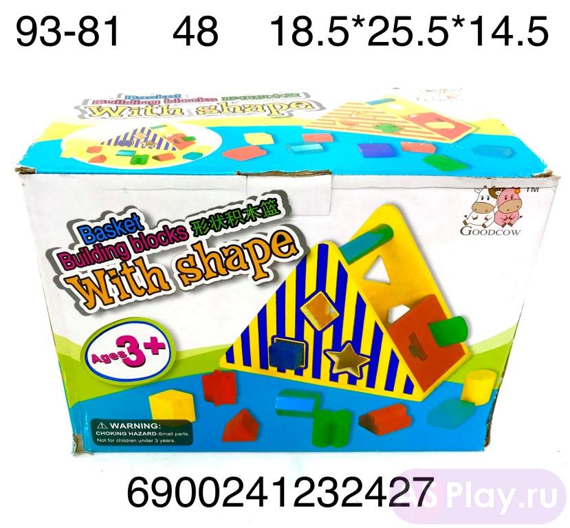 93-81 Деревянная игрушка Сортер Пирамида, 48 шт в кор. 93-81