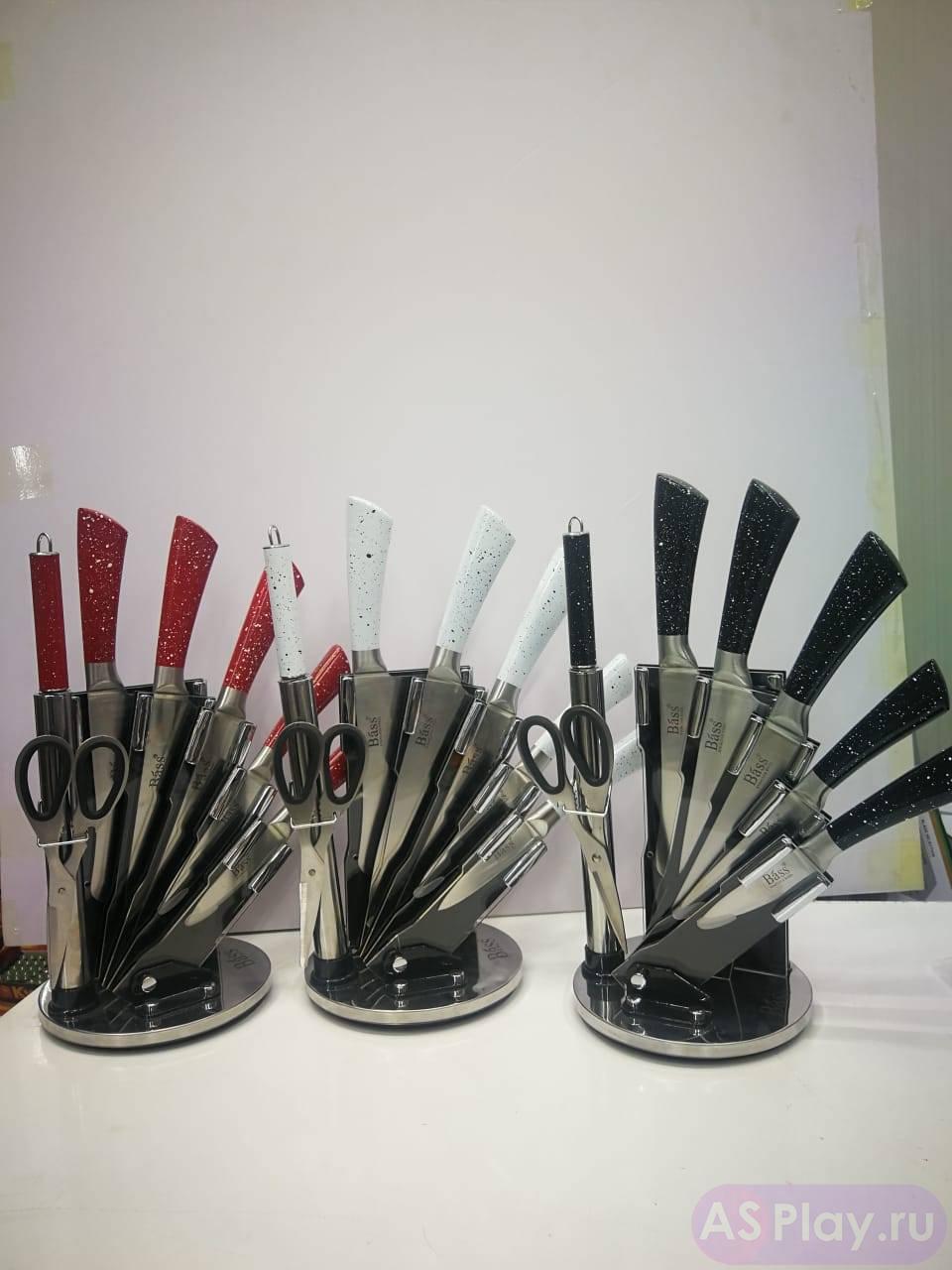 B5214 Набор кучонных ножей 7 предметов (красный)